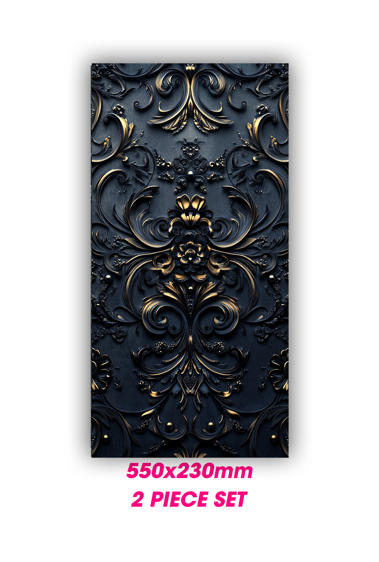 ''Gold with Black Gothic'' - Car Doors Pillar Decals
