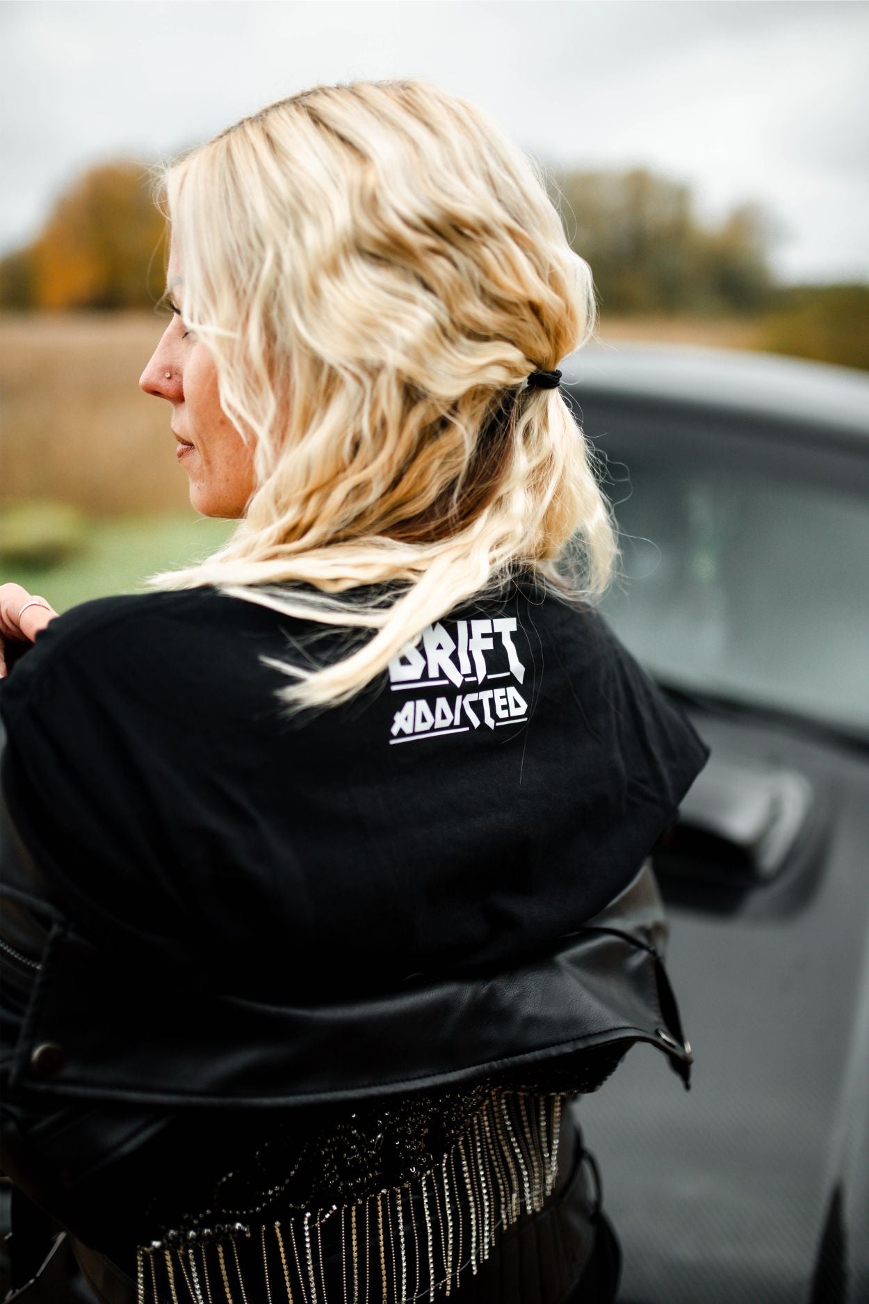 ''Sabine Drift Black'' Cotton T-Shirt