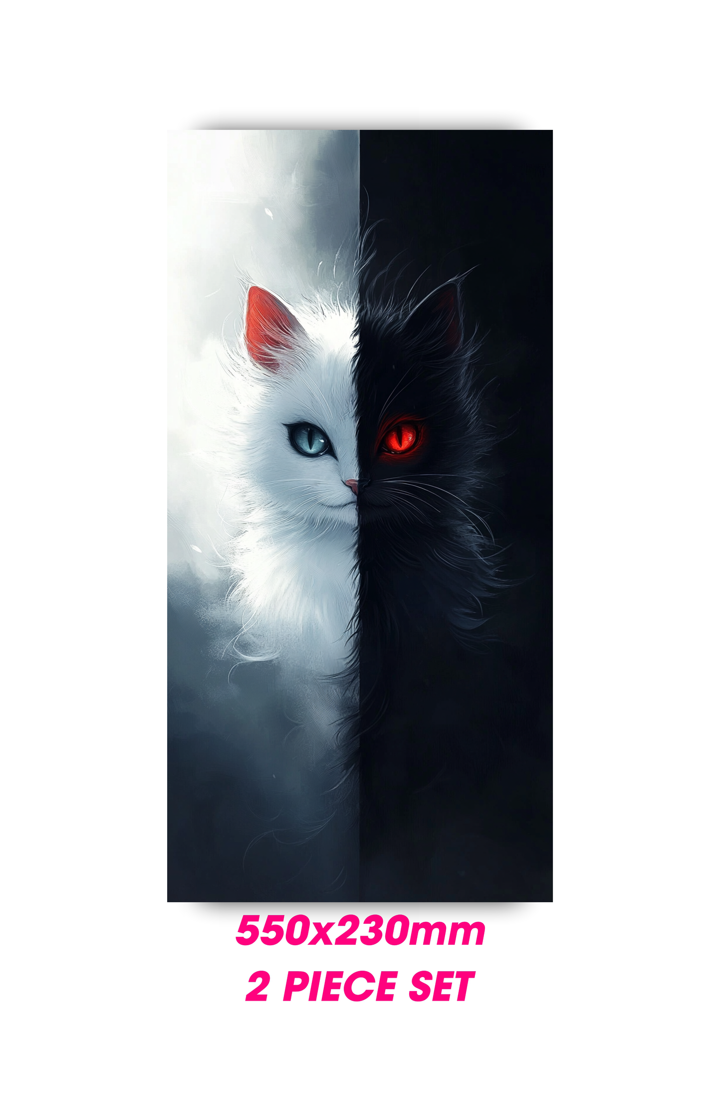 ''Black and White Cat'' - Car Doors Pillar Decals