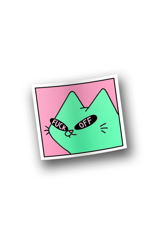 ''Fu*k Off Cat'' Vinyl Sticker