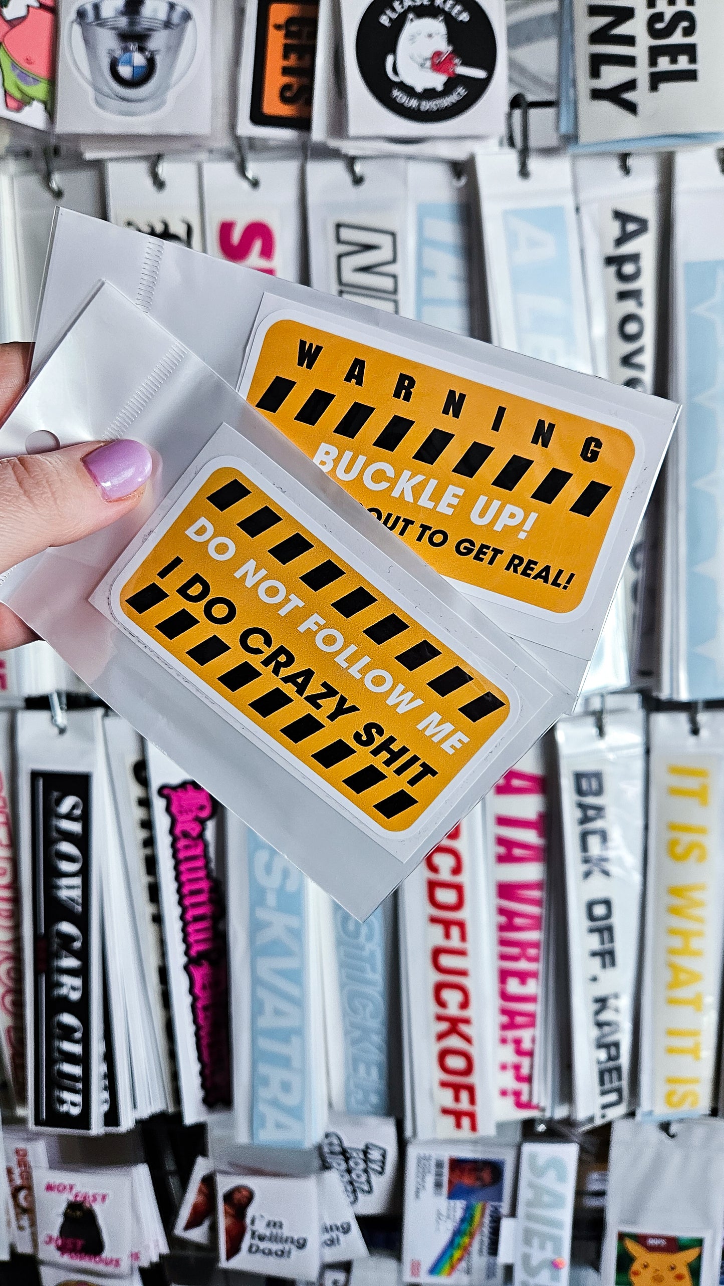 ''WARNING - Buckle Up'' Vinyl Sticker