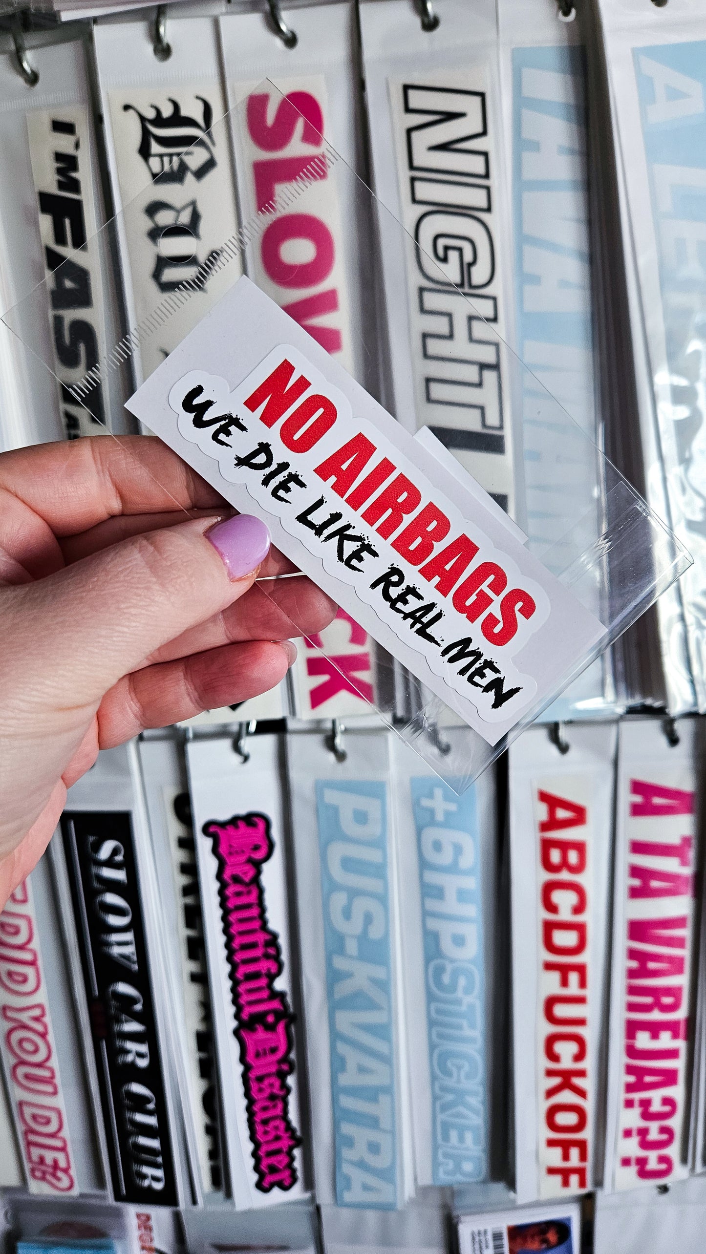 ''No airbags'' Vinyl Sticker