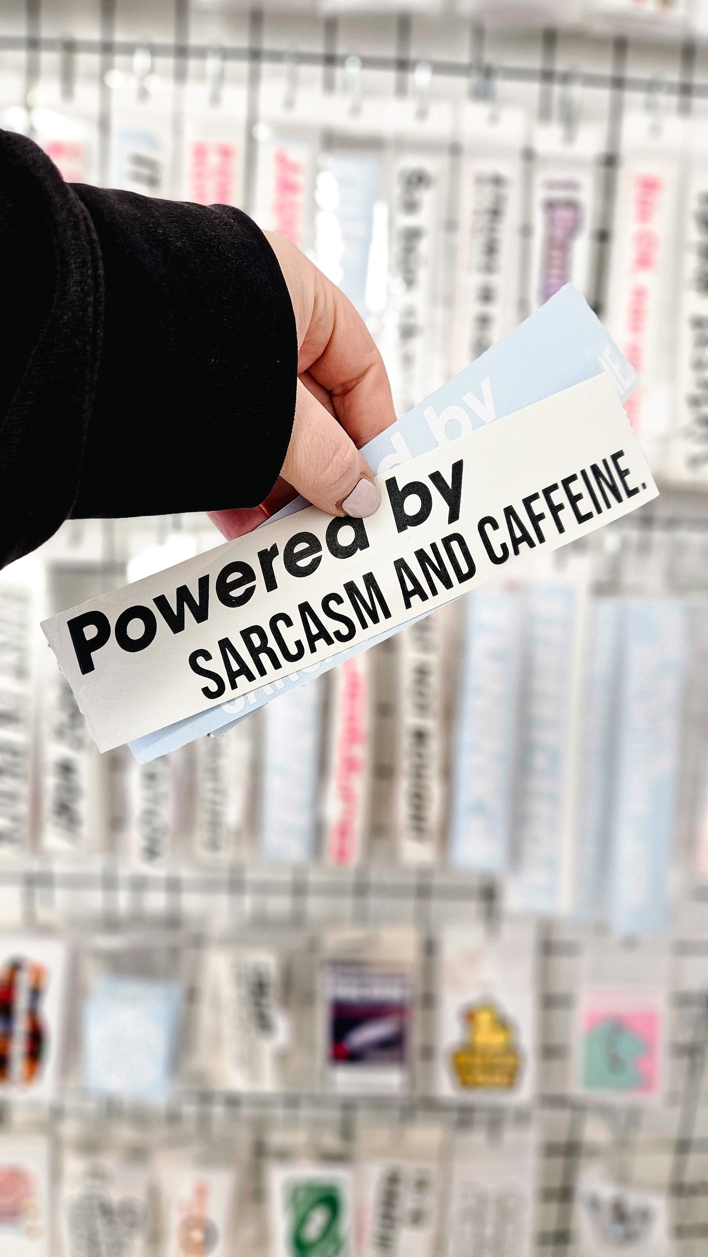Powered by sarcasm and caffeine. - Plotted Vinyl Sticker