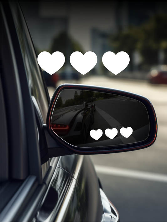 ''Hearts'' Mirror Sticker