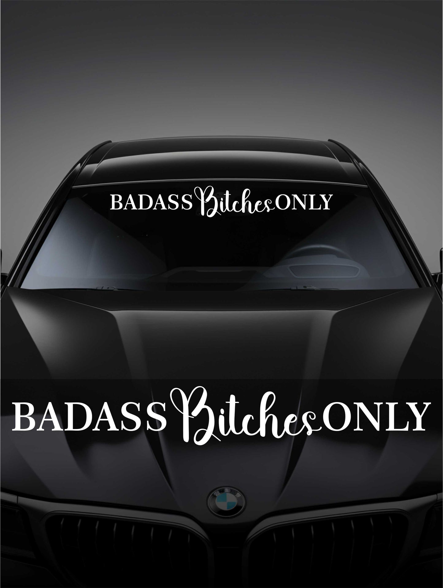 ''Badass Bitches Only'' - Plotted Vinyl Banner Decal