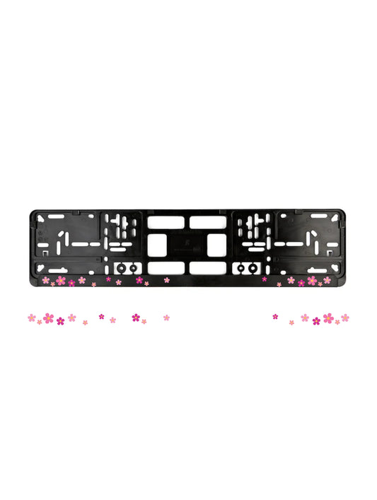''Pink Flowers'' - European License Plate Frame