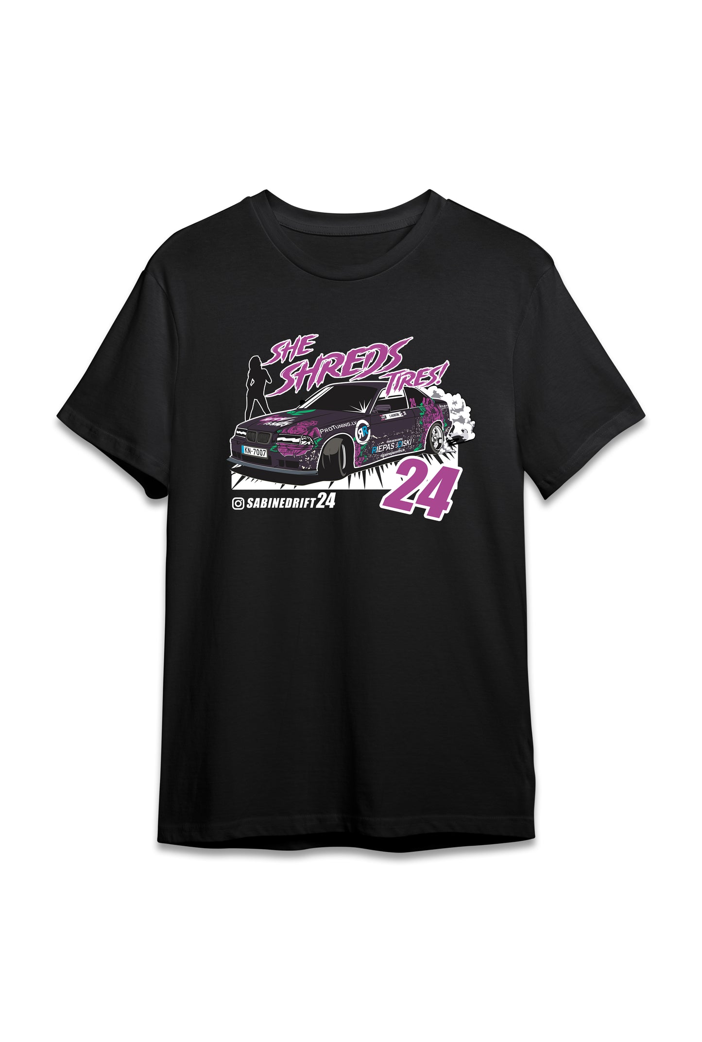 ''Sabine Drift Black'' Cotton T-Shirt