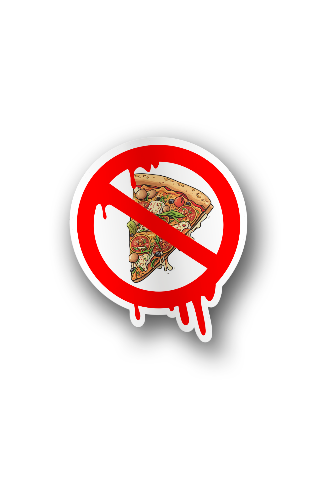 ''No Pizza Allowed'' Vinyl Sticker