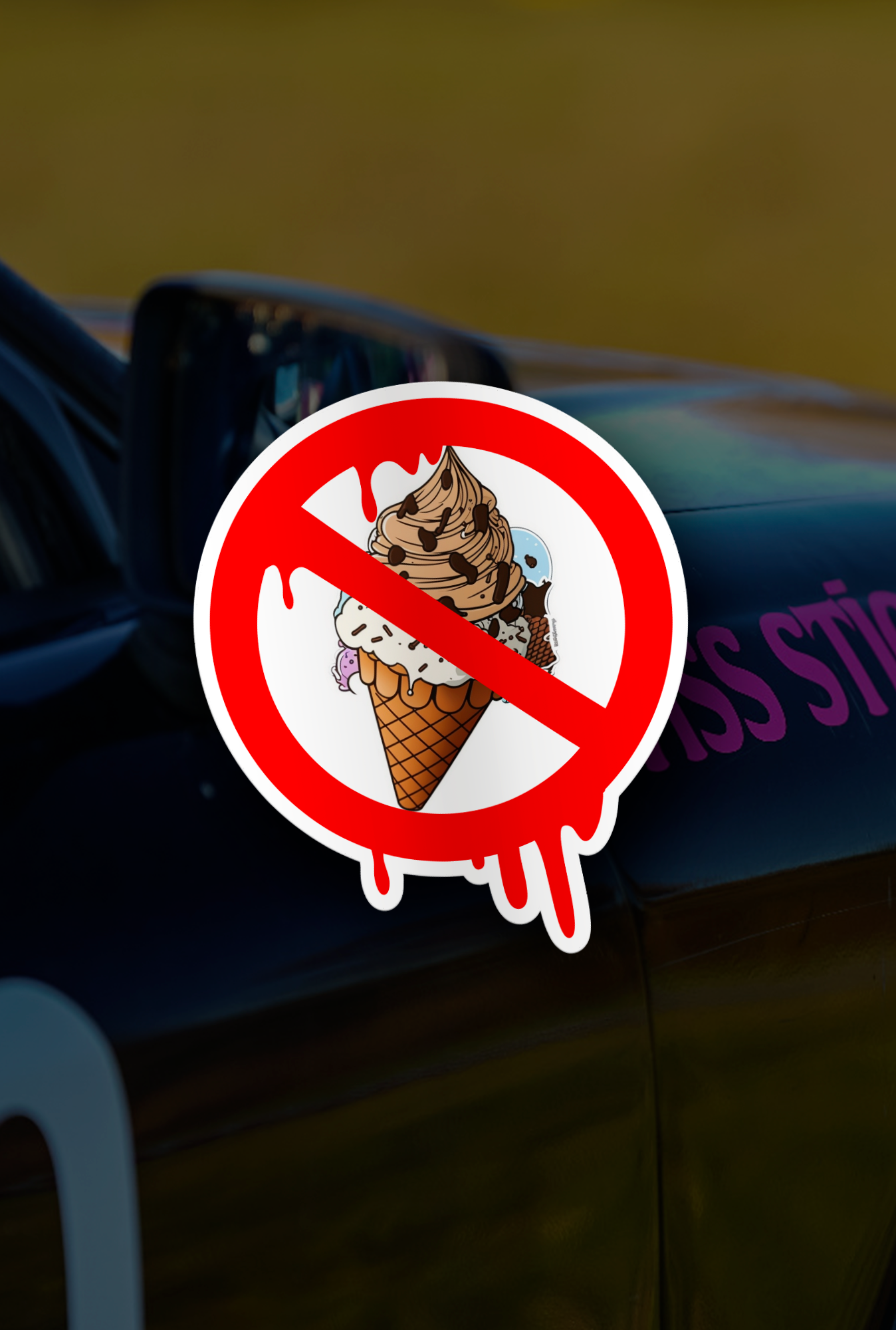 ''No Ice Cream Allowed'' Vinyl Sticker