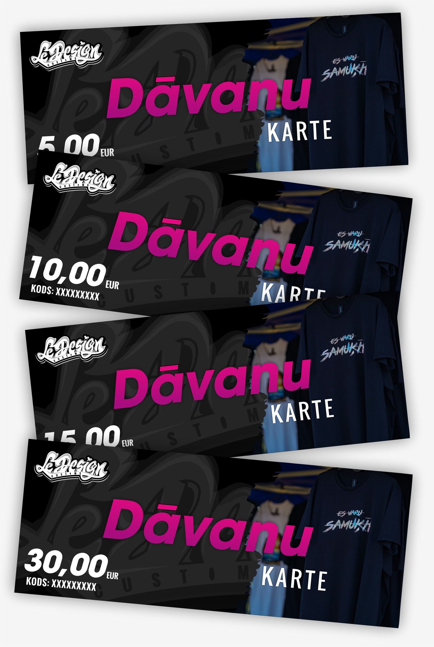 ''Gift Card'' Le Design Customs