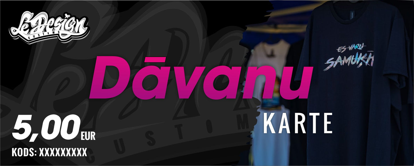 ''Gift Card'' Le Design Customs