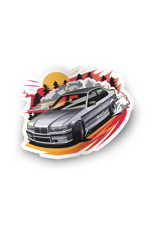 ''Broke Sports Sedan'' Vinyl Sticker