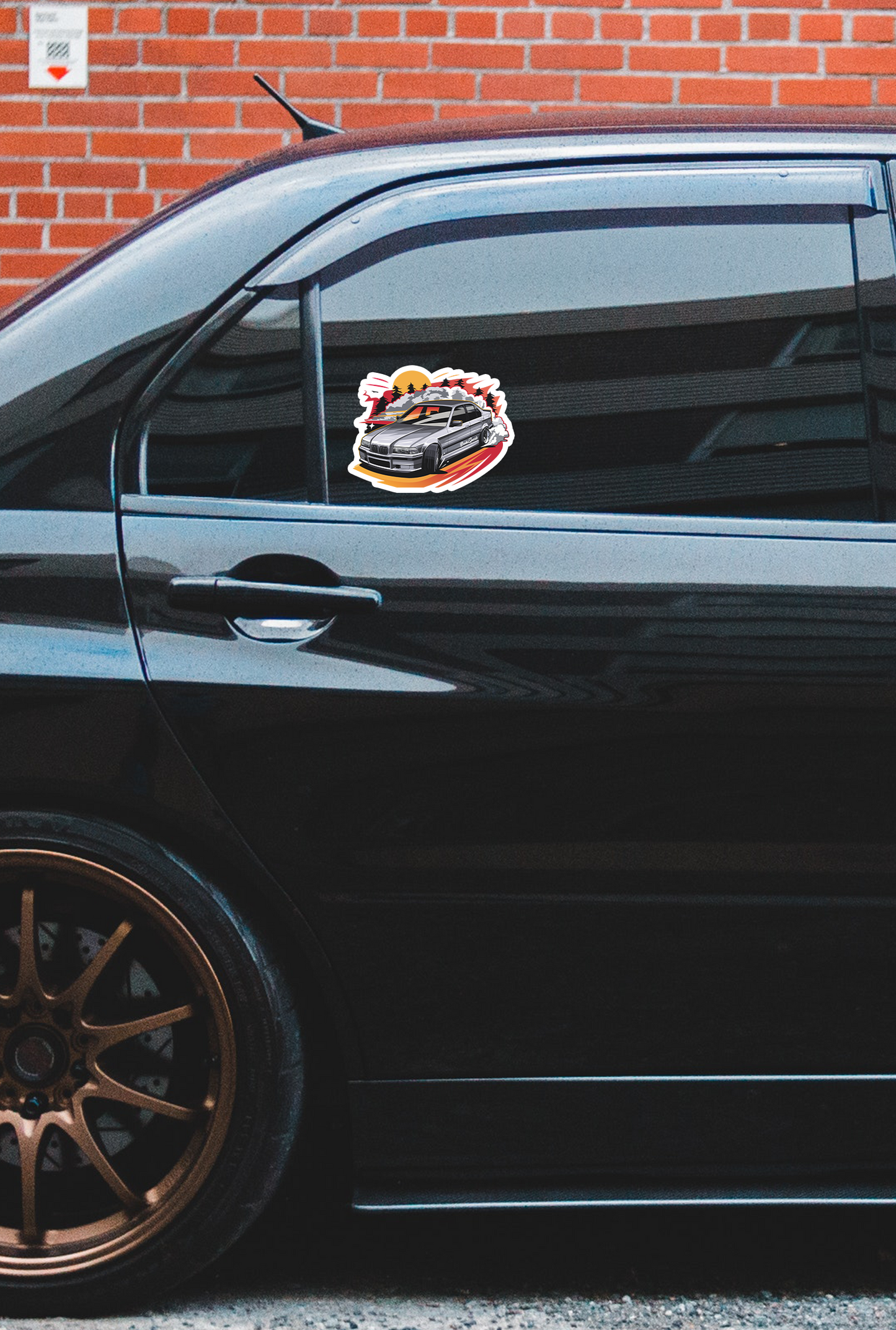 ''Broke Sports Sedan'' Vinyl Sticker