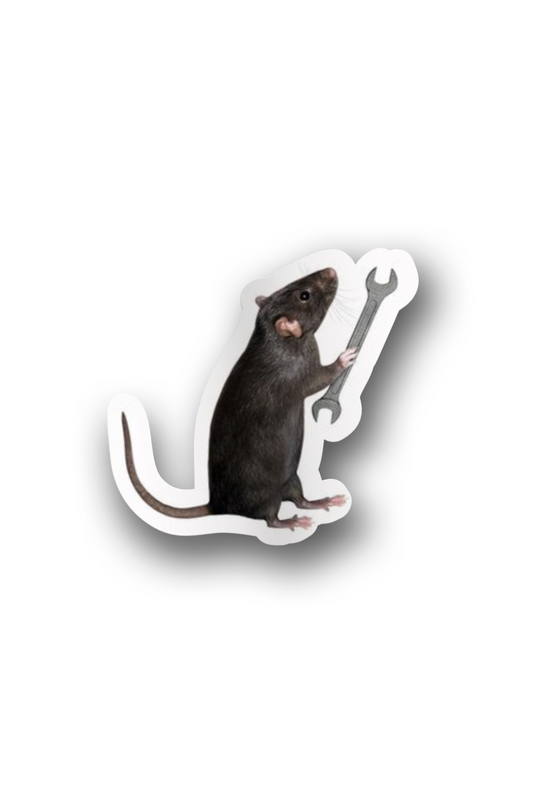 ''Rat Mechanic'' Vinyl Sticker