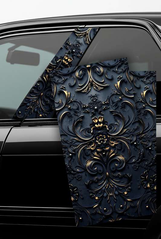 ''Gold with Black Gothic'' - Car Doors Pillar Decals