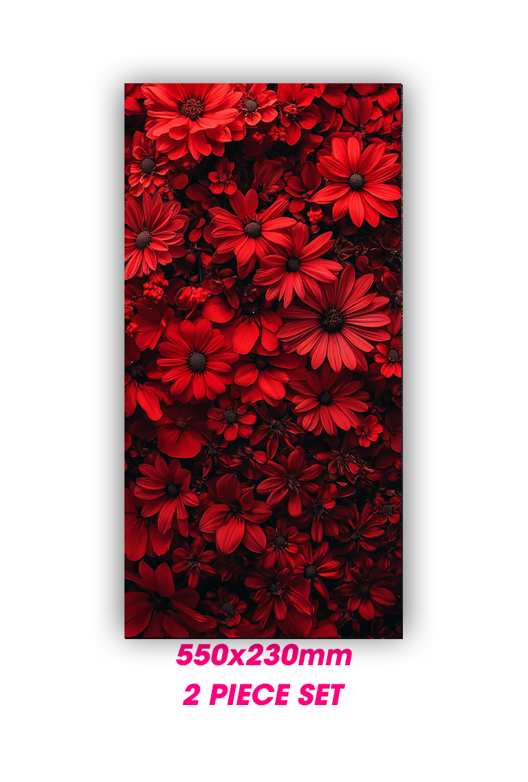 ''Red Flowers'' - Car Doors Pillar Decals