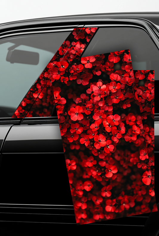 ''Red Flowers No.2'' - Car Doors Pillar Decals