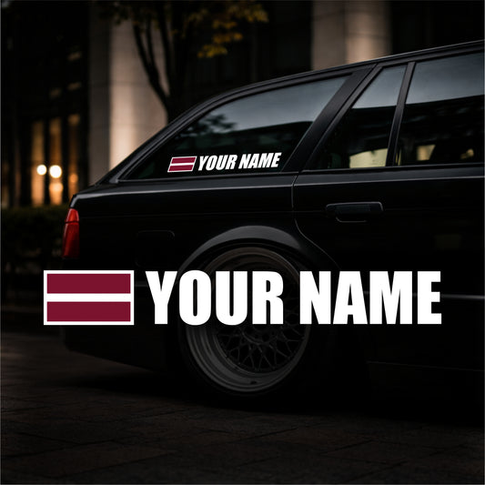 Custom Flag Name Vinyl Sticker