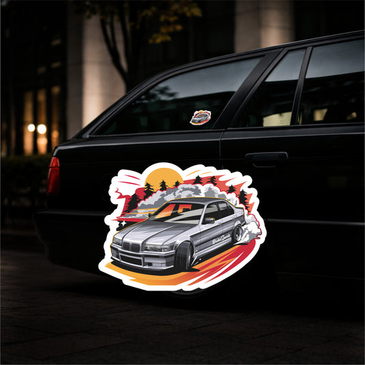 Broke Sports Sedan - Vinyl Sticker