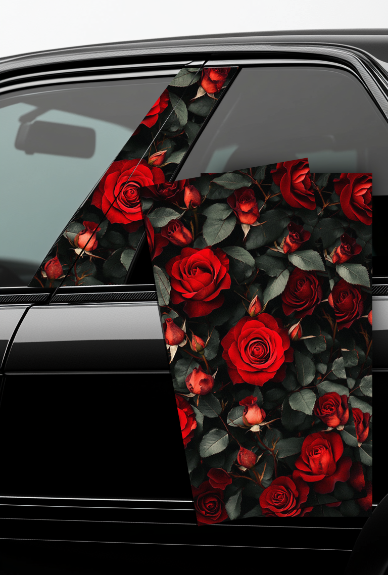 ''Red Roses'' - Car Doors Pillar Decals