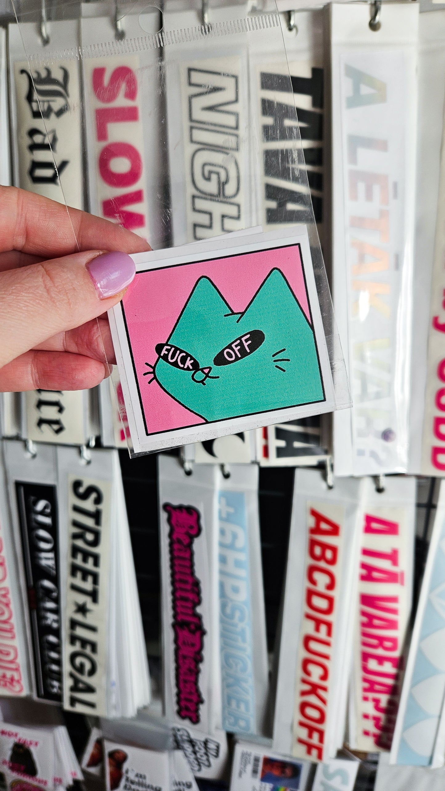 ''Fu*k Off Cat'' Vinyl Sticker