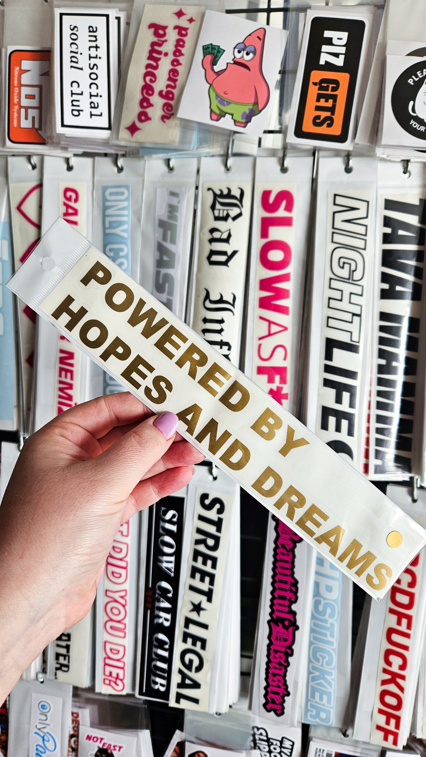 ''Power by hopes and dreams'' - Plotted Vinyl Sticker