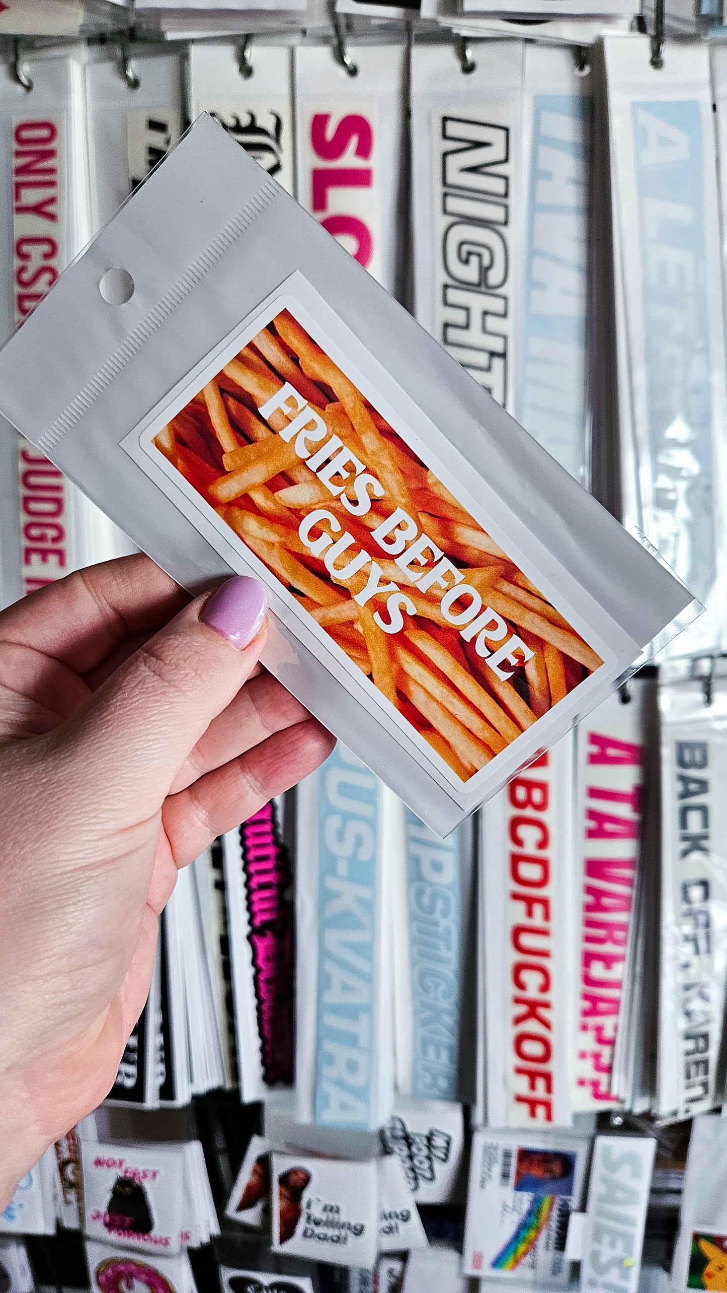 ''Fries Before Guys'' Vinyl Sticker