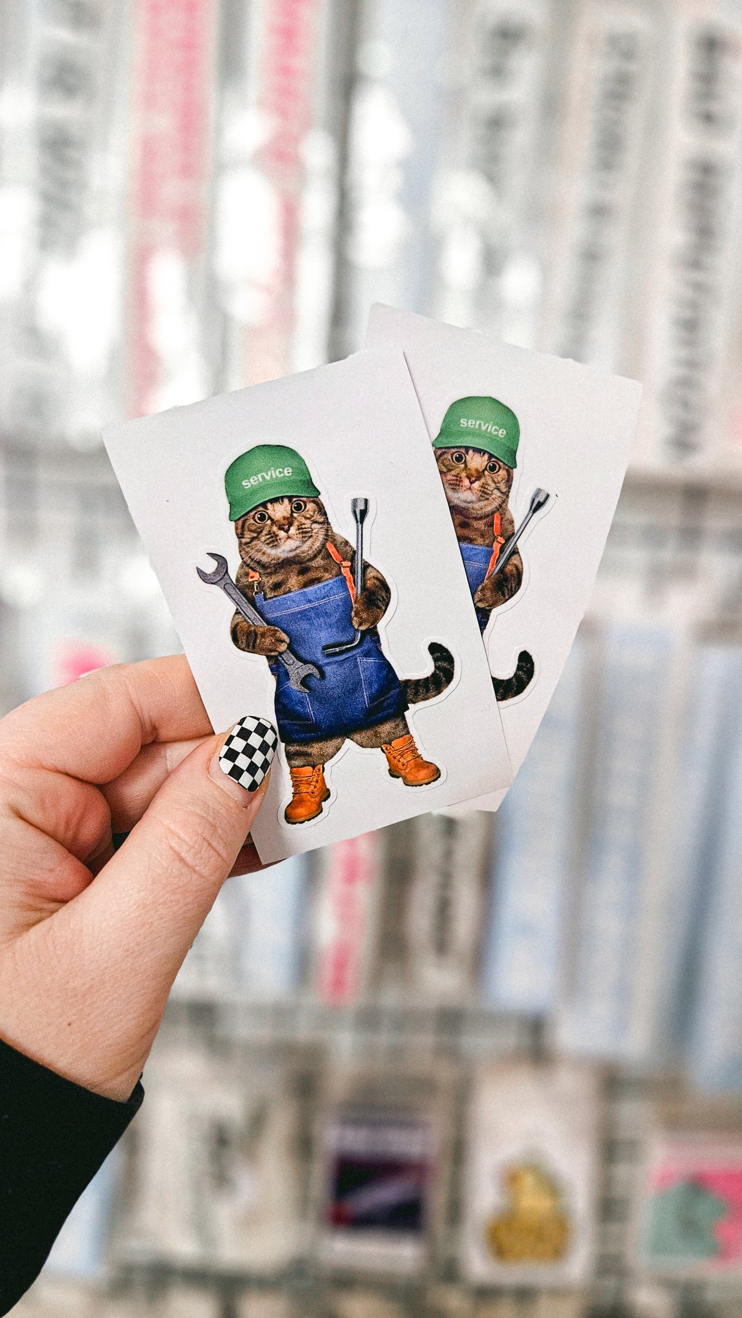 ''Cat Mechanic'' Vinyl Sticker