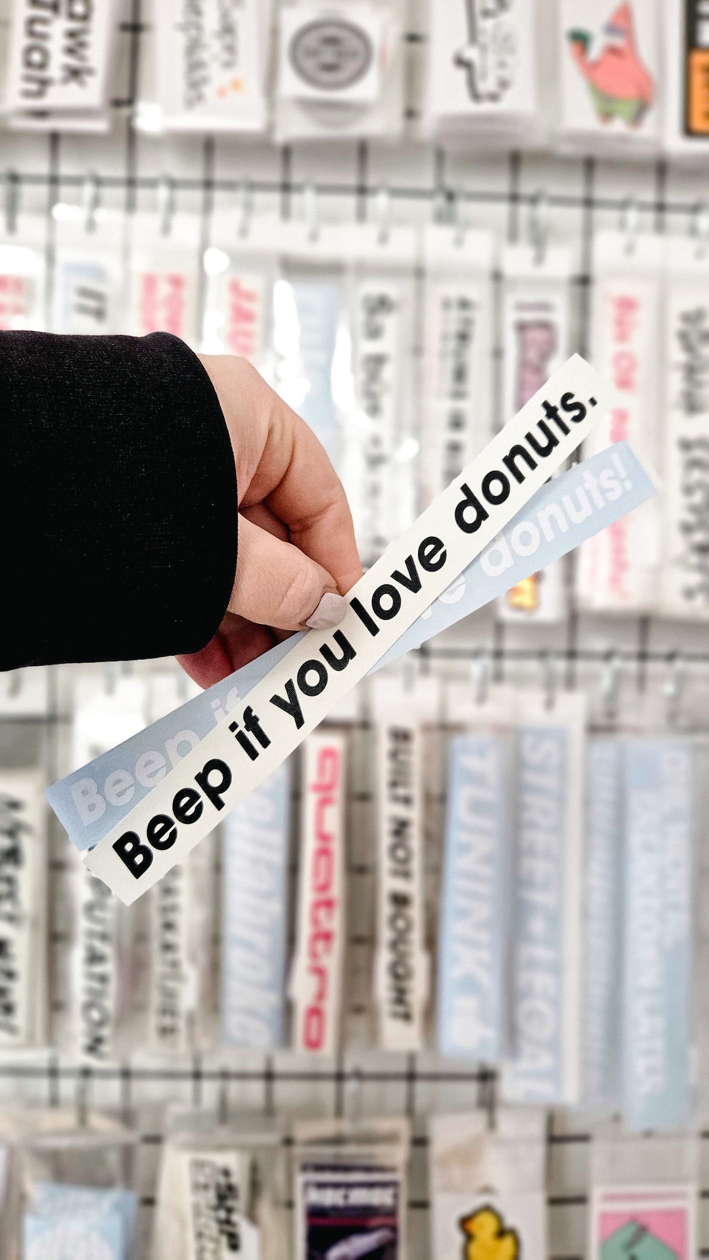 ''Beep if you love dounuts!'' - Plotted Vinyl Sticker