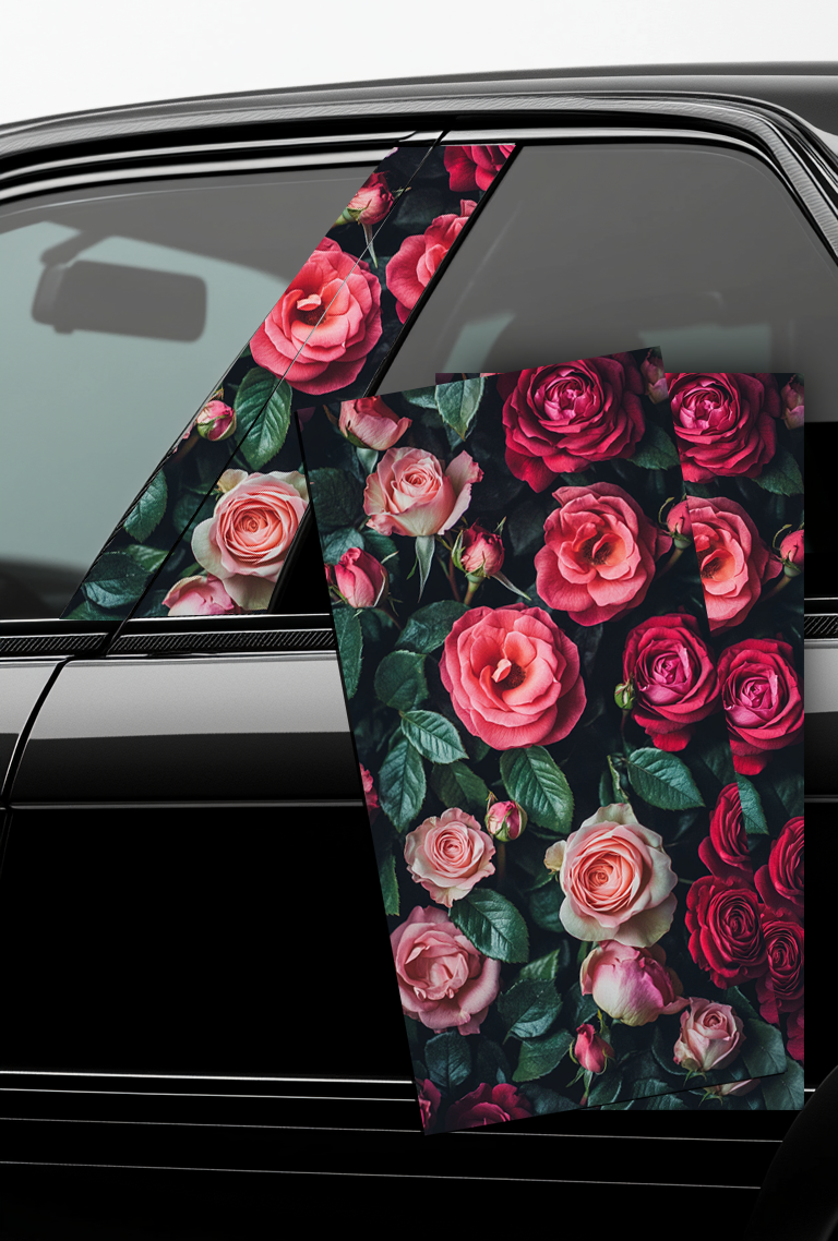 ''Pink Roses'' - Car Doors Pillar Decals