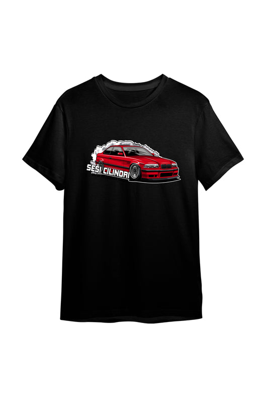 ''Red coupe E36'' Cotton T-Shirt