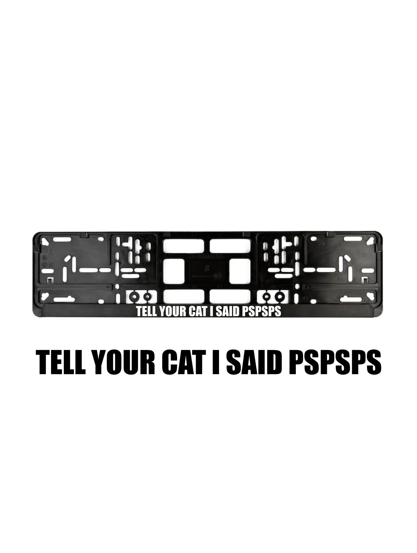 ''Tell Your Cat I Said Pspspsps'' - European License Plate Frame