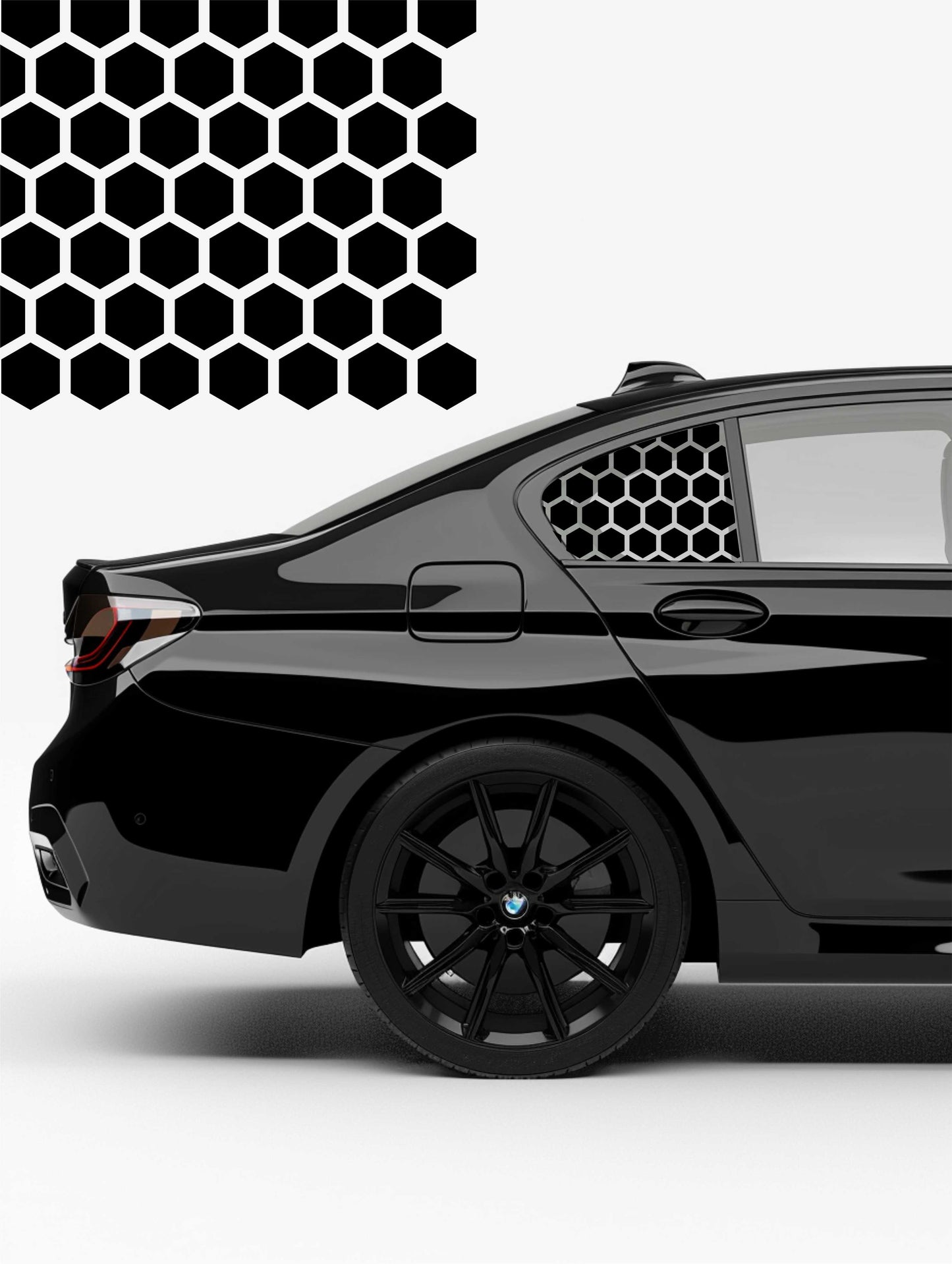 Black Matt Decal - Bee Cells (FOR VARIOUS CARS)