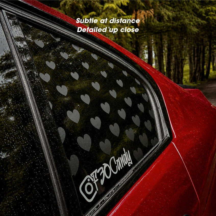 Matt Black  HEARTS Rear Window Decal