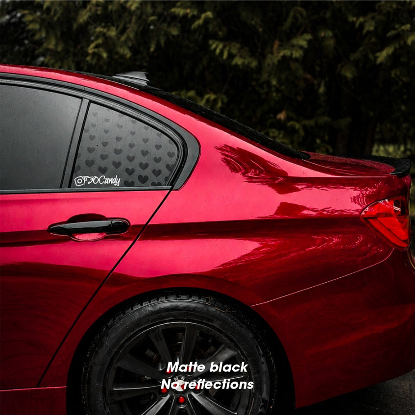 Matt Black  HEARTS Rear Window Decal