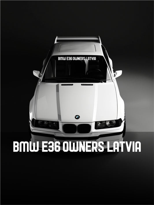 ''BMW E36 Owners Latvia'' - Plotted Vinyl Banner Decal