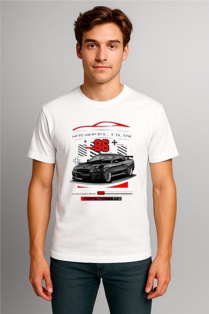 ''Perfection86 Skyline'' Cotton T-Shirt