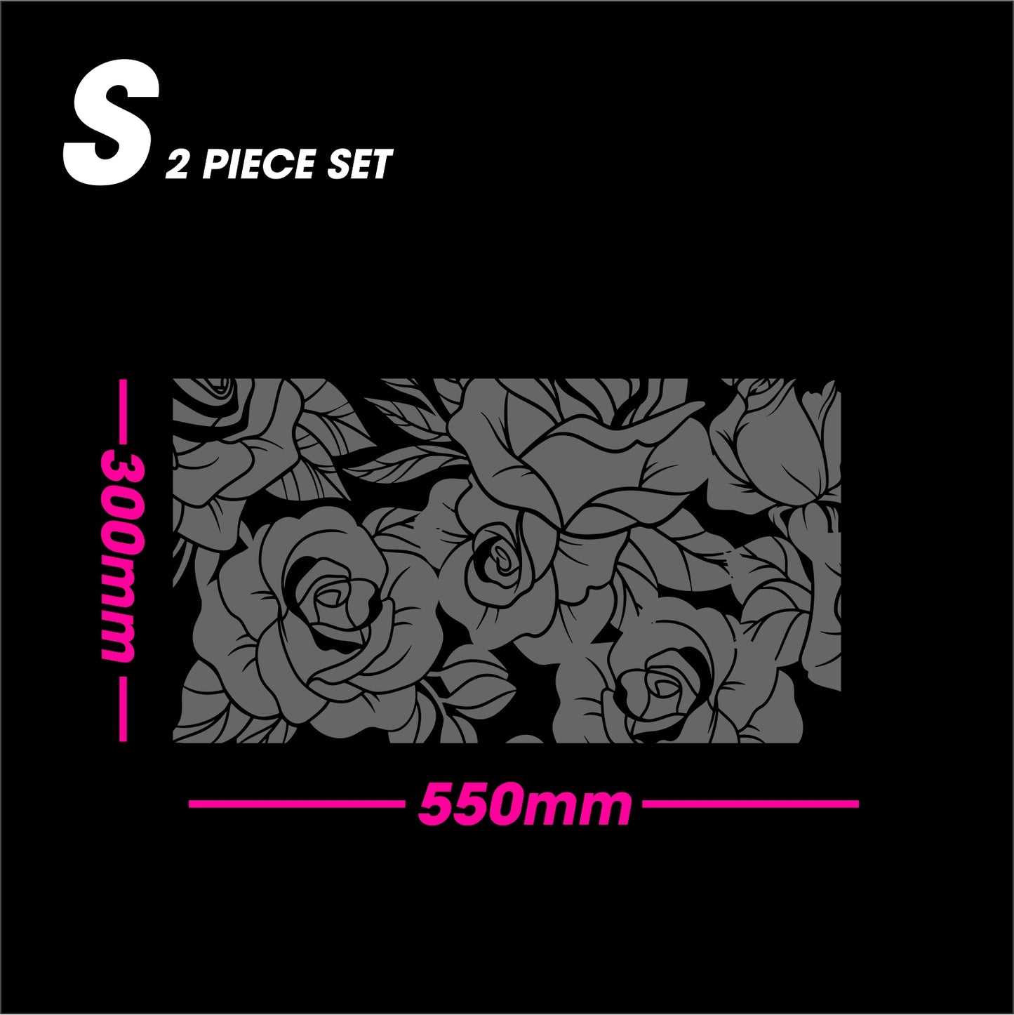 Black Matt ROSE size S 2-piece set vinyl