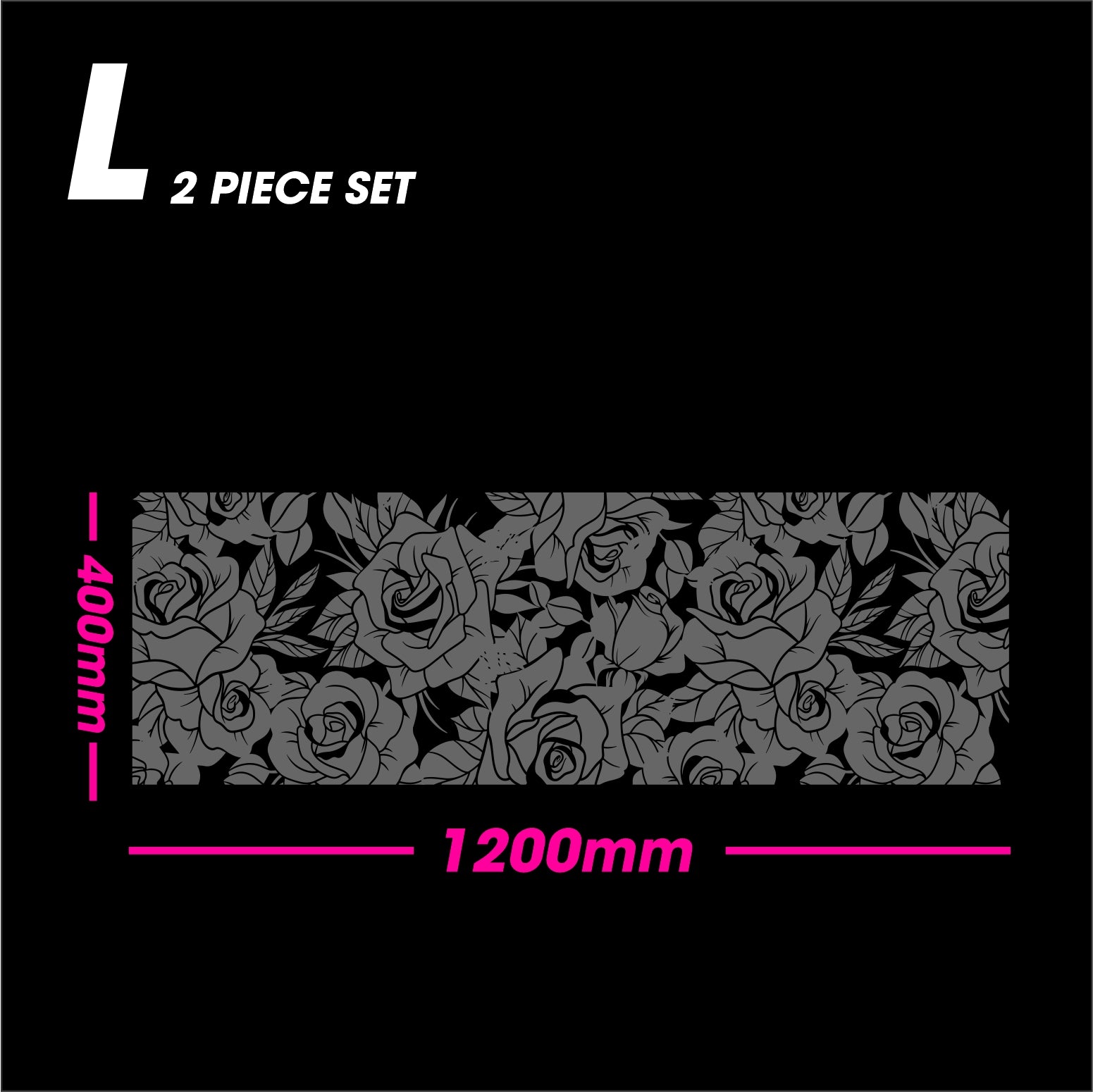 Matt Black ROSES Rear Window Decal