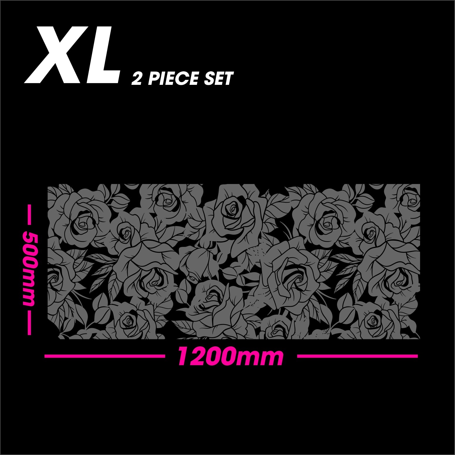 Matt Black ROSES Rear Window Decal
