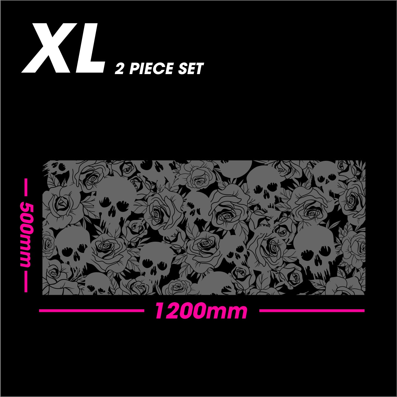 Matt Black SKULL AND ROSES Rear Window Decal