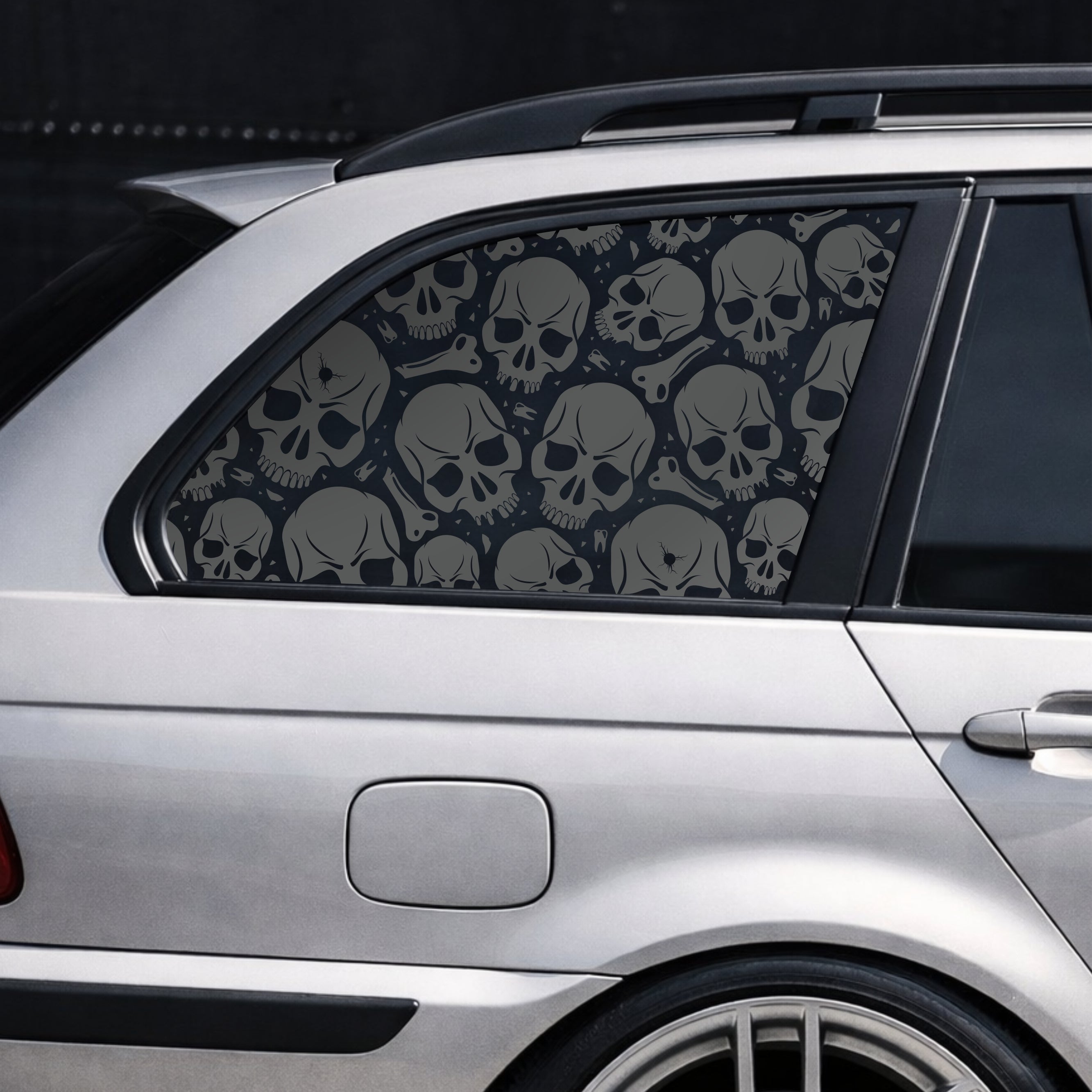 Matt Black SKULL Rear Window Decal