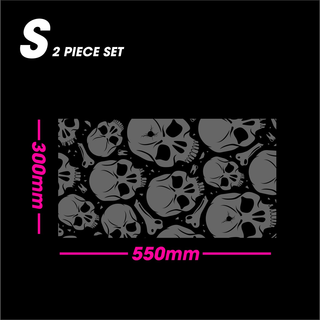 Black Matt SKULL size S 2-piece set vinyl
