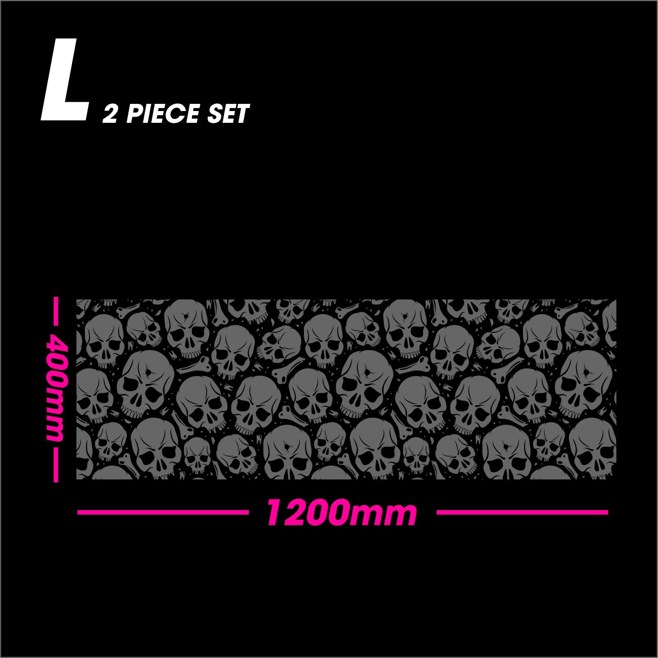 Black Matt SKULL size L 2-piece set vinyl