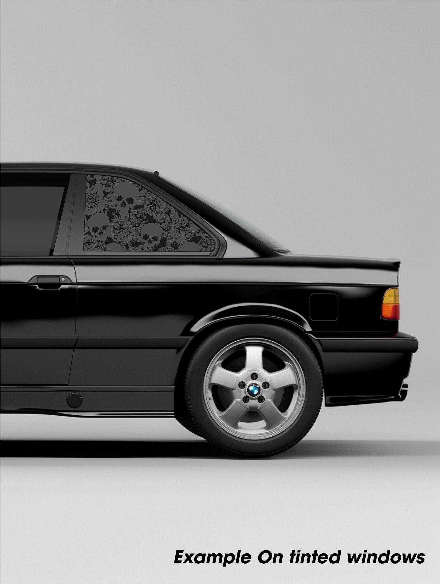 Black Matt Decal - Skull and Roses (FOR VARIOUS CARS)