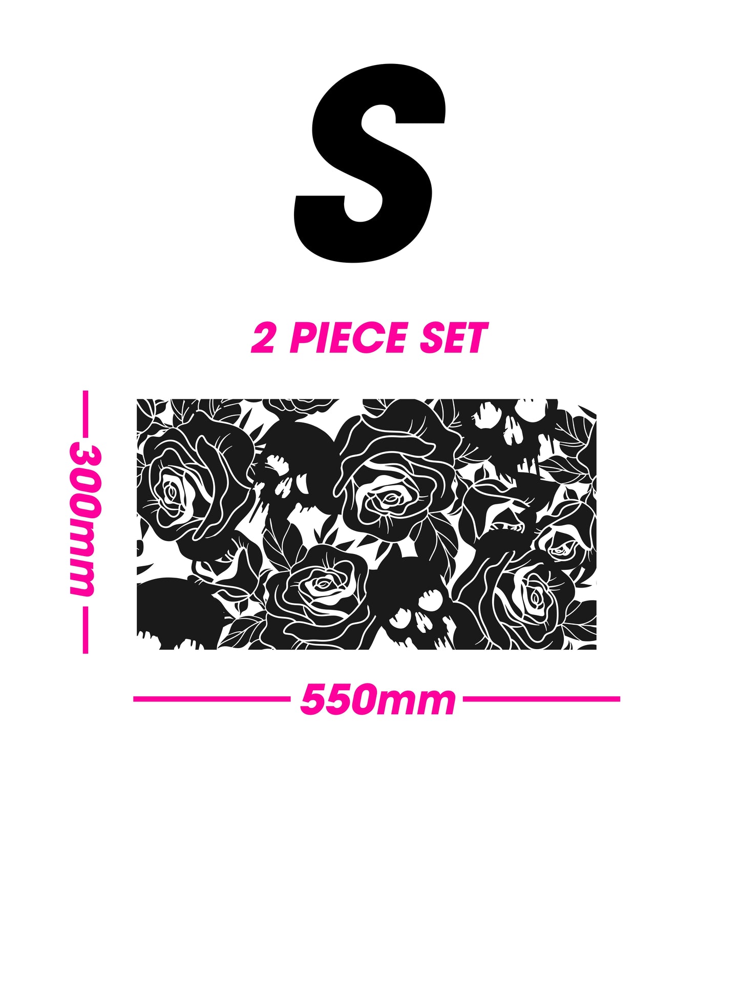 Black Matt Decal - Skull and Roses (FOR VARIOUS CARS)