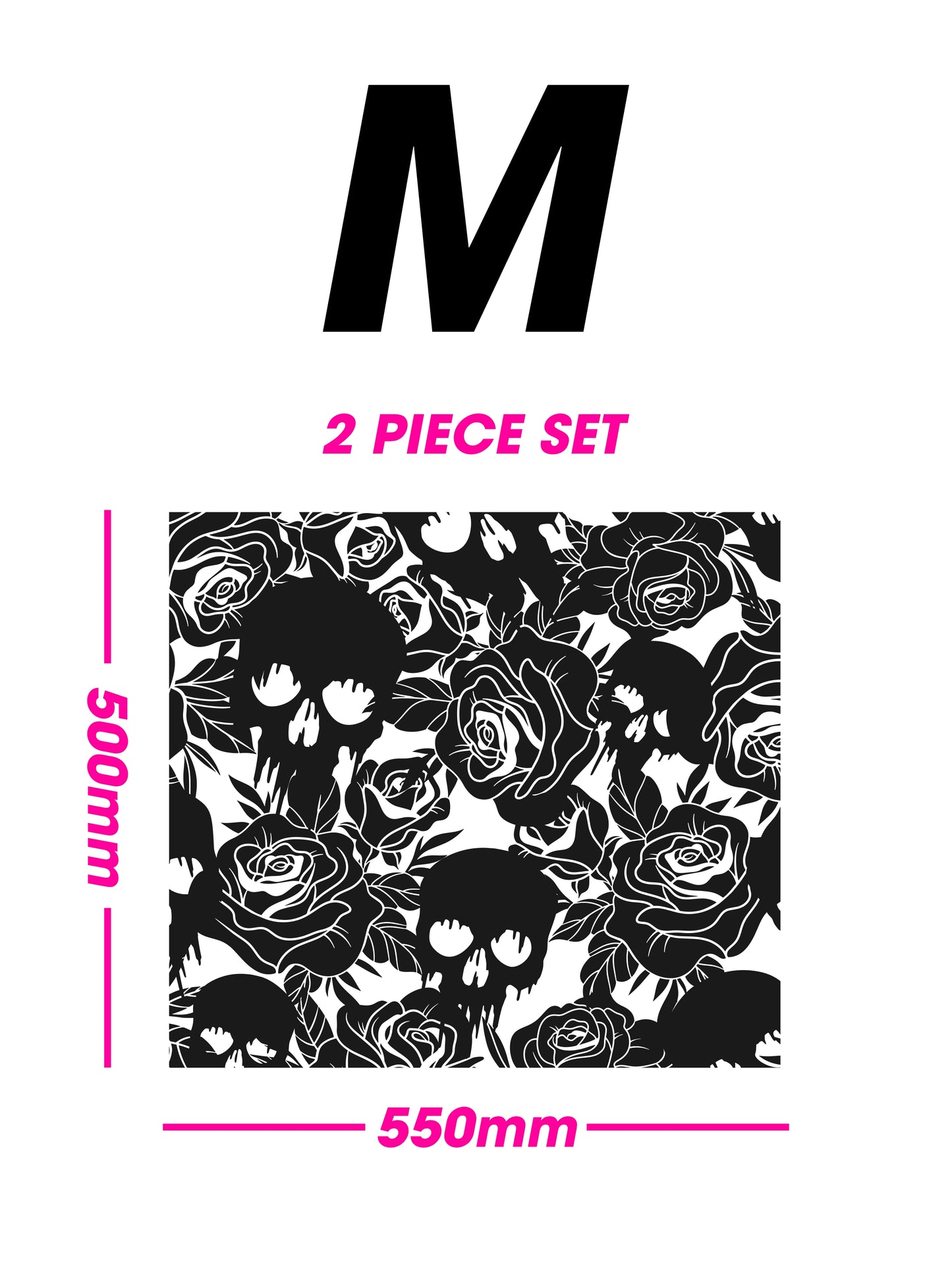 Black Matt Decal - Skull and Roses (FOR VARIOUS CARS)