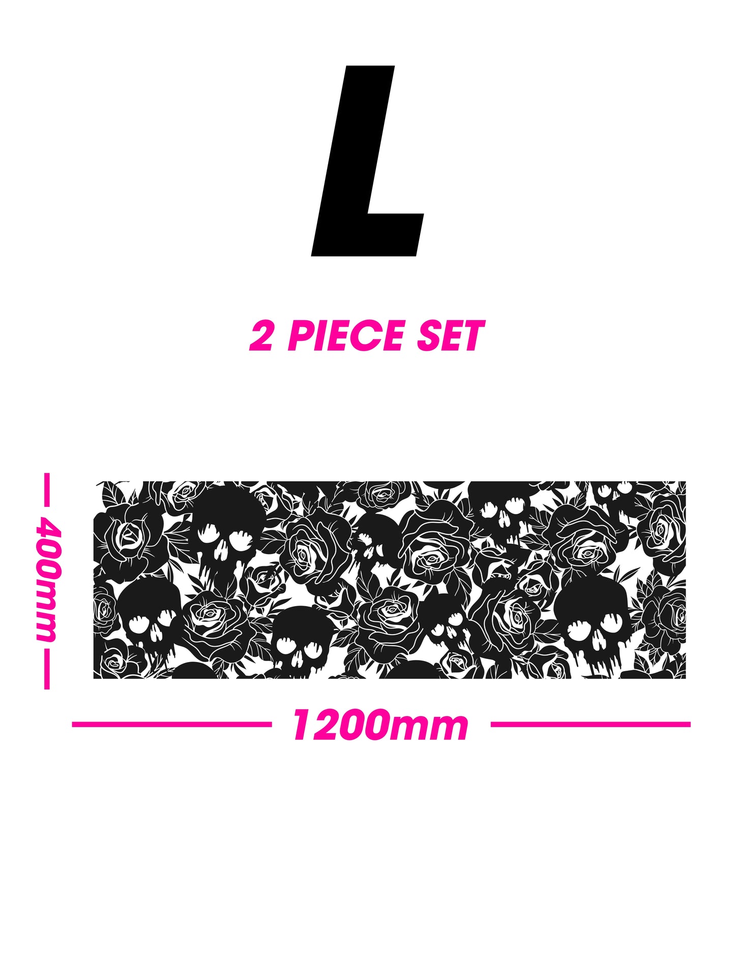 Black Matt Decal - Skull and Roses (FOR VARIOUS CARS)