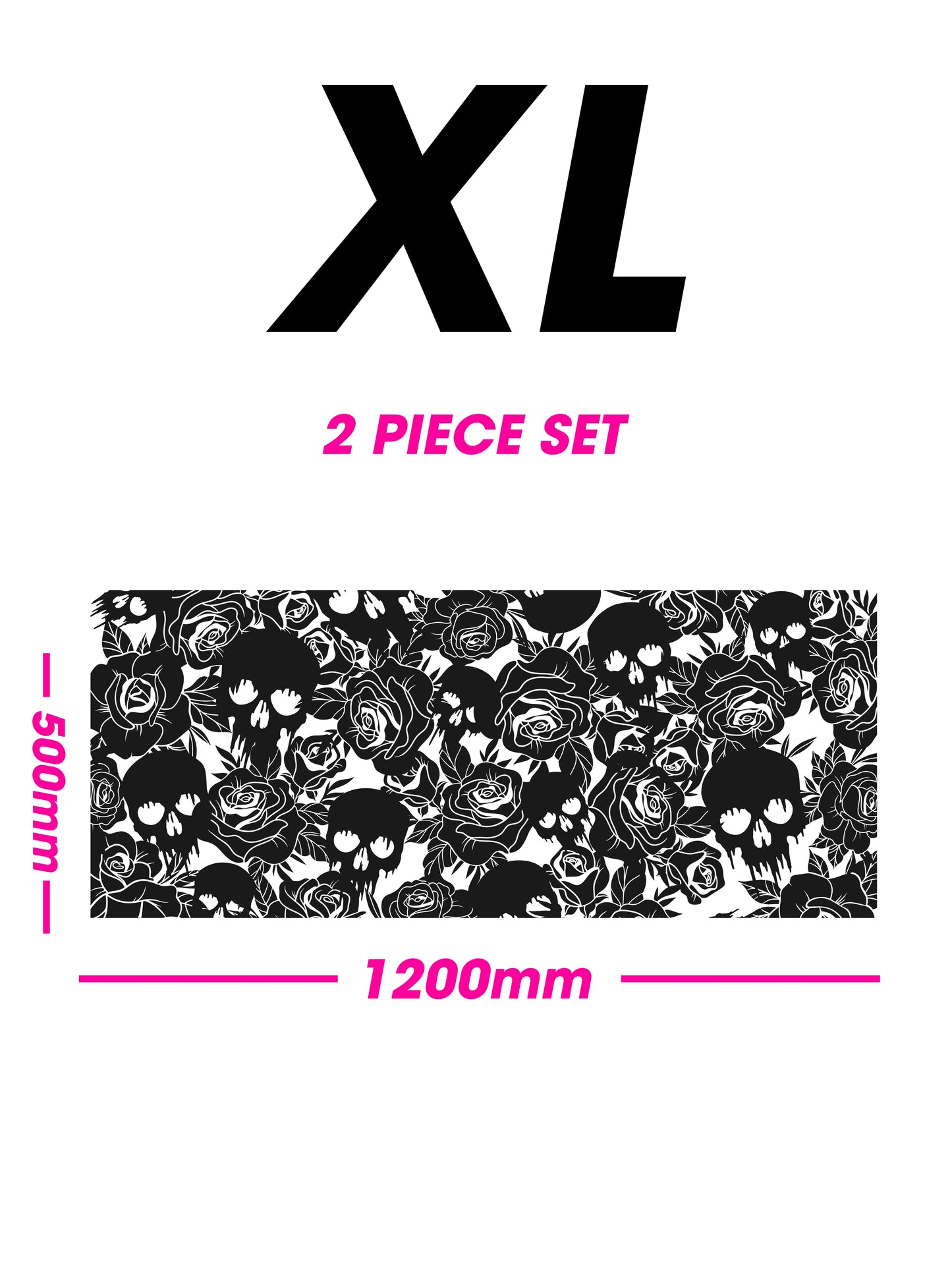 Black Matt Decal - Skull and Roses (FOR VARIOUS CARS)