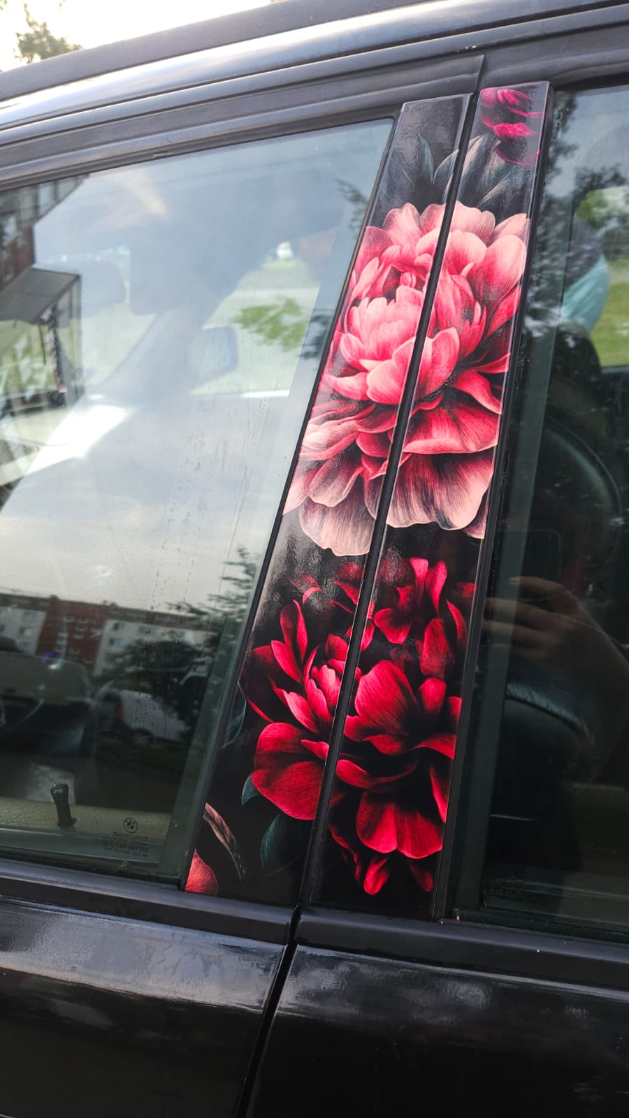 ''Mix Peonies'' - Car Doors Pillar Decals